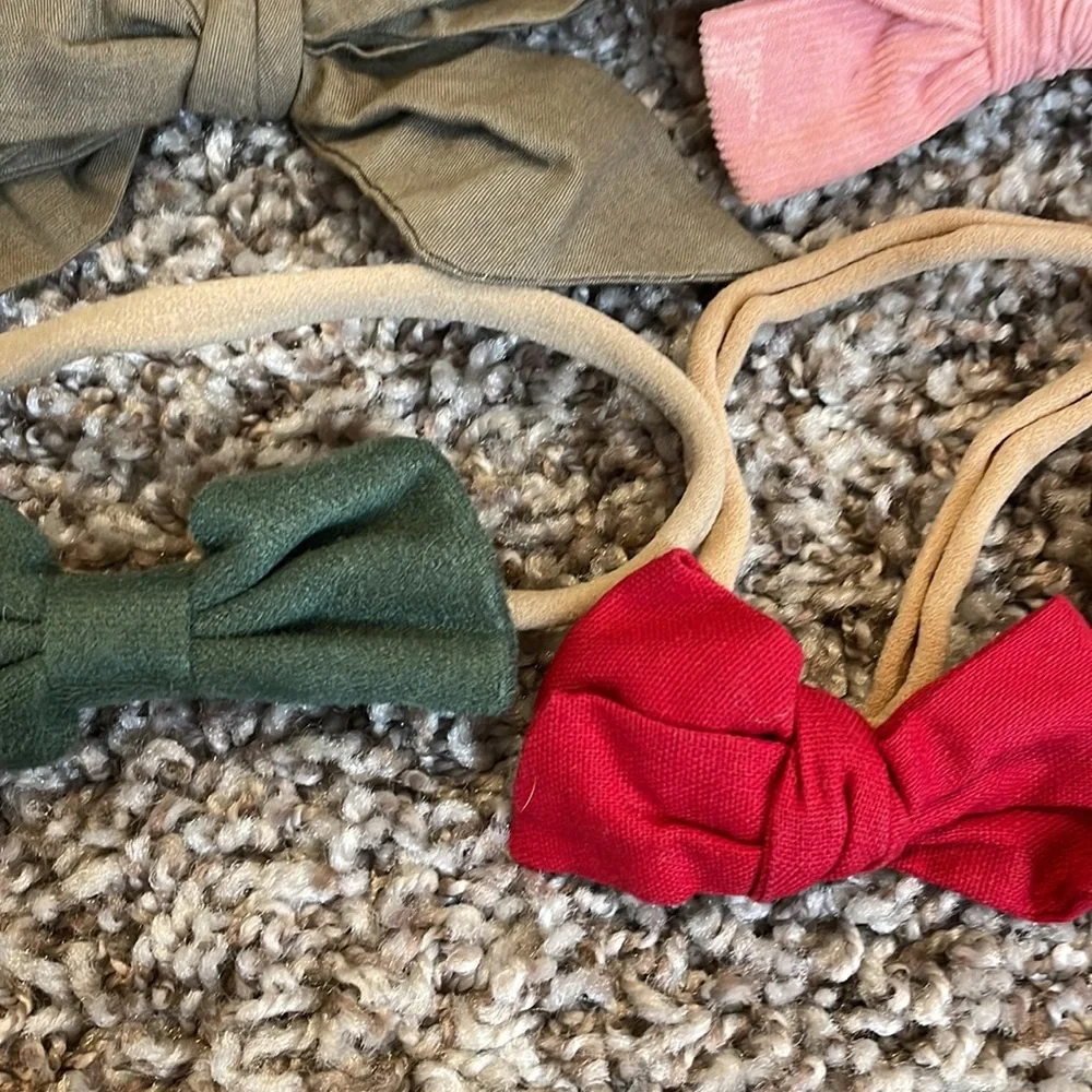 Set of 5- warm tones headband bows
